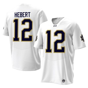 Men's UND White #12 2026-27 College Football Blake Hebert Jerseys 111756-463