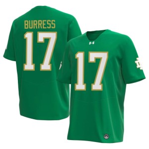 Men Elijah Burress #17 College Football ND Replica Green Jerseys 364995-882