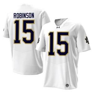 Men College Football Brayden Robinson #15 ND 2026-27 White Jersey 156345-919