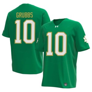 Men College Football ND #10 Official Green Noah Grubbs Jerseys 567414-807