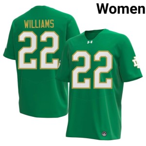 Womens College Football Replica Aneyas Williams #22 Green UND Jerseys 516213-836