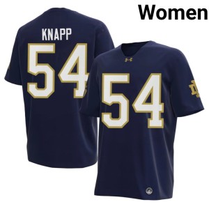 Women Navy College Football High School University of Notre Dame Anthonie Knapp #54 Jerseys 950231-691