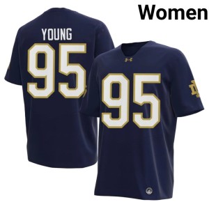 Womens Bryce Young College Football Notre Dame Fighting Irish Navy 2026-27 #95 Jersey 554636-598
