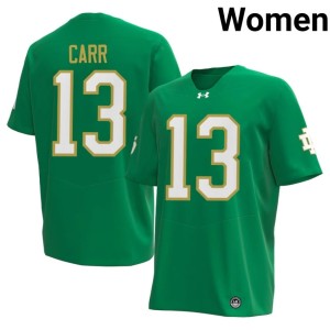 Women Green #13 Irish Game CJ Carr College Football Jersey 187488-398