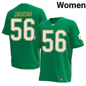 Women NCAA UND Charles Jagusah Green #56 College Football Jerseys 575524-861