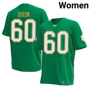Women Green College Football Embroidery Davion Dixon #60 UND Jerseys 465116-640