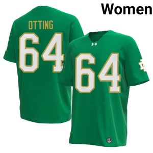 Women's College Football Joe Otting #64 Notre Dame Fighting Irish Green NCAA Jerseys 577038-331