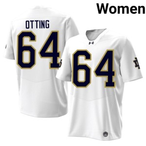 Women's Notre Dame College Football #64 White Joe Otting Limited Jerseys 228542-195