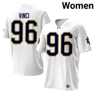 Womens College Football Stitched White #96 Irish Joseph Vinci Jersey 693390-354