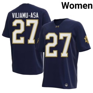 Women Notre Dame Game Navy Kyngstonn Viliamu-Asa College Football #27 Jerseys 486581-640