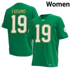 Women College Football Madden Faraimo 2026 #19 Irish Green Jerseys 605993-665
