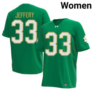 Womens Irish #33 College Football Matt Jeffery Green Game Jersey 271644-355