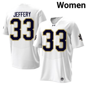 Womens College Football #33 White The Irish Matt Jeffery 2026-27 Jersey 639075-661