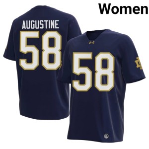 Women's Matty Augustine #58 College Football Navy Notre Dame Embroidery Jersey 987290-147