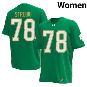 Womens Stitched #78 Green College Football ND Owen Strebig Jersey 355282-869