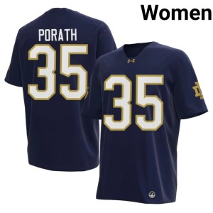 Women's College Football High School Navy UND Spencer Porath #35 Jerseys 372279-285