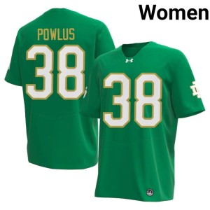 Womens #38 ND College Football Alumni Green Tommy Powlus Jersey 907140-634