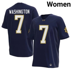 Women #7 Navy University of Notre Dame Ty Washington College Football Limited Jerseys 529945-431