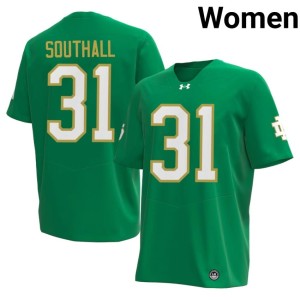 Women's UND Green Stitched Xavier Southall #31 College Football Jersey 536749-633