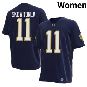 Women's College Football Ben Skowronek High School #11 ND Navy Jersey 755505-119