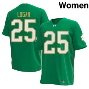 Women's Brandon Logan 2026-27 Green Irish #25 College Football Jersey 466580-885