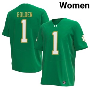 Women Irish #1 Green College Football High School Dallas Golden Jerseys 485803-633