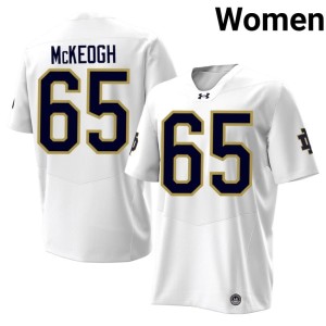 Women #65 UND College Football Grayson McKeogh High School White Jerseys 358212-467