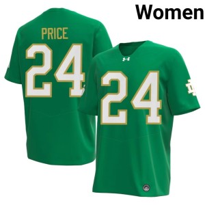 Women #24 2026-27 College Football Green Jadarian Price UND Jerseys 420656-387