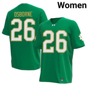 Women Player Javian Osborne College Football The Irish #26 Green Jerseys 752295-977