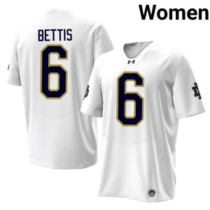 Women's #6 College Football White ND Jerome Bettis 2026 Jerseys 902470-936