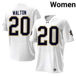 Womens Stitched Fighting Irish Jonaz Walton White #20 College Football Jerseys 892505-870