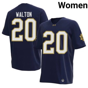 Women Jonaz Walton #20 UND High School Navy College Football Jerseys 847265-119