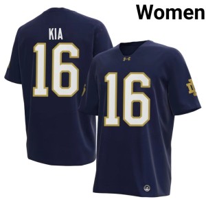 Women's Navy College Football #16 Ko'o Kia Limited Notre Dame Jersey 598527-429