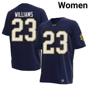 Women's Fighting Irish #23 Kyren Williams Embroidery Navy College Football Jerseys 539862-626