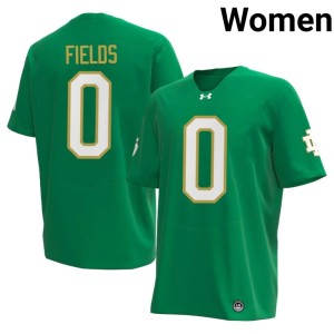 Women's Green Notre Dame Fighting Irish College Football Alumni Malachi Fields #0 Jersey 579490-775