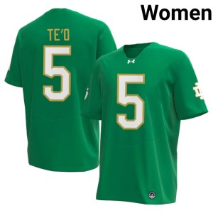 Womens Fighting Irish #5 College Football Green Replica Manti Te'o Jerseys 180819-480