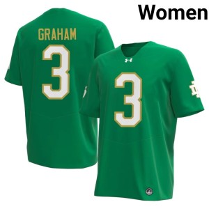 Women's 2026 Green #3 Notre Dame Fighting Irish Mylan Graham College Football Jersey 739050-549