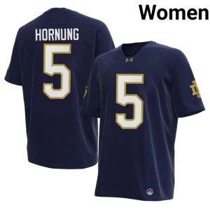 Women College Football University of Notre Dame #5 Navy NCAA Paul Hornung Jerseys 542267-104