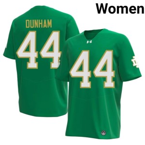 Women's UND #44 Green Player College Football Rodney Dunham Jersey 419387-123