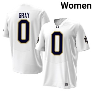 Womens White College Football Notre Dame Tionne Gray 2026-27 #0 Jerseys 998944-674