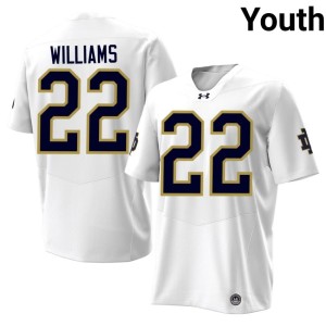 Youth Limited Aneyas Williams Notre Dame White College Football #22 Jersey 938968-300
