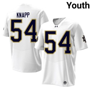 Youth High School College Football Anthonie Knapp UND #54 White Jersey 147390-551
