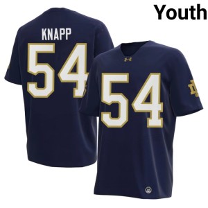 Youth Navy College Football Anthonie Knapp #54 Official ND Jersey 364455-921