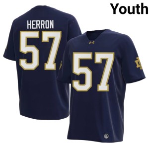 Youth College Football Navy Cam Herron Limited UND #57 Jersey 546651-517