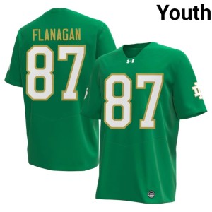 Youth Notre Dame Cooper Flanagan #87 Game Green College Football Jersey 621478-101