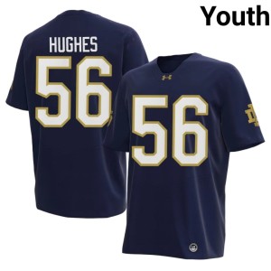 Youth University Navy Elijah Hughes #56 College Football The Irish Jerseys 608207-590
