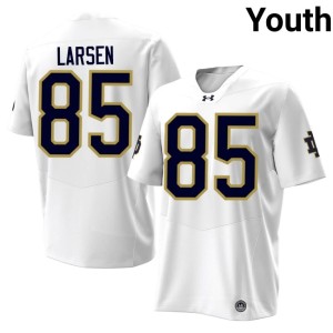 Youth College Football ND White Replica #85 Jack Larsen Jersey 863419-925