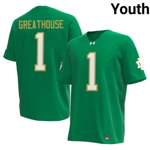 Youth University of Notre Dame Green #1 NCAA Jaden Greathouse College Football Jerseys 743871-374