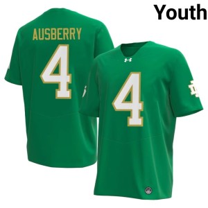 Youth #4 College Football University Green Jaiden Ausberry Fighting Irish Jersey 951758-496