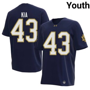 Youth Kahanu Kia Navy College Football Notre Dame High School #43 Jerseys 936985-555